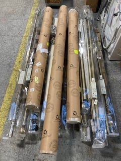 PALLET OF ASSORTED CURTAIN POLES AND BLINDS TO INCLUDE JOHN LEWIS & PARTNERS 28MM FIXED EYELET BALL FINAL CURTAIN POLE KIT: LOCATION - A5 (KERBSIDE PALLET DELIVERY)