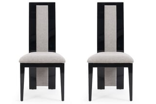 NOVARA DINING CHAIR - BLACK - PAIR - RRP £400: LOCATION - A4