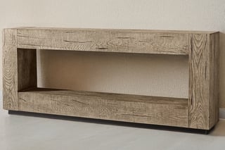 HADLEY ROSE VERBIER COLLECTION CONSOLE TABLE IN SOLID NATURAL OAK FINISH - RRP £2895: LOCATION - D2