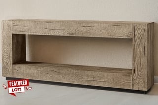 HADLEY ROSE VERBIER COLLECTION CONSOLE TABLE IN SOLID NATURAL OAK FINISH - RRP £2895: LOCATION - D1