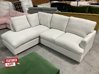 THE ALDERTON 4 SEATER LEFT HAND FACING CHAISE END SOFA BED IN NATURAL FABRIC - RRP £2235: LOCATION - D3