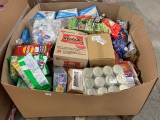 PALLET OF ASSORTED FOOD/DRINK TO INCLUDE SEABROOK PACK OF 5 RINGS SOUR CREAM & ONION CORN SNACKS BBE: 11/11/24: LOCATION - B1 (KERBSIDE PALLET DELIVERY)