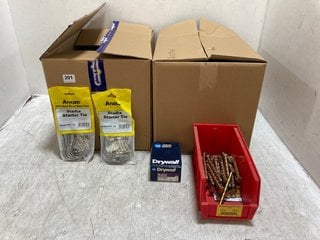 QTY OF ASSORTED HOME IMPROVEMENT ITEMS TO INCLUDE JOHN GEORGE DRYWALL FINE THREAD BUGLE HEAD 4.2 X 75MM SCREWS: LOCATION - BR14