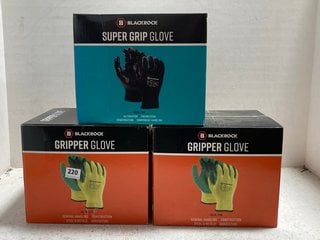 QTY OF BLACKROCK GRIPPER GLOVES TO INCLUDE QTY OF BLACKROCK SUPER GRIP GLOVES: LOCATION - BR16