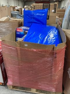 PALLET OF ASSORTED ITEMS TO INCLUDE VILEDA TURBO 2 IN 1 MICROFIBRE SPIN MOP: LOCATION - B6 (KERBSIDE PALLET DELIVERY)