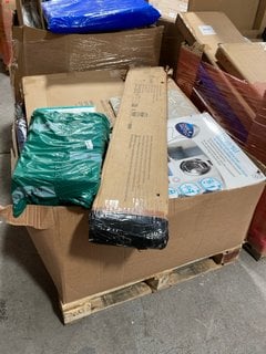 PALLET OF ASSORTED ITEMS TO INCLUDE UNIVERSAL STACKING KIT WITH SLIDING SHELF FOR WASHING MACHINES AND TUMBLE DRYERS: LOCATION - B7 (KERBSIDE PALLET DELIVERY)