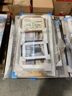 PALLET OF ASSORTED ARTWORK TO INCLUDE JOHN LEWIS & PARTNERS BLUSHING PINK FLORALS III BY VISION STUDIO: LOCATION - A3 (KERBSIDE PALLET DELIVERY)