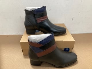 PAVERS WOMENS SIZE ZIP HEELED ANKLE BOOTS IN MULTI - UK 6: LOCATION - C5