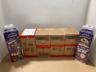 4 X CADBURYS ADVENT CALENDARS - BBE 31/3/25 TO ALSO INCLUDE 8 X BOXES OF KINDER BUENO BARS - BBE 20/3/25: LOCATION - C3