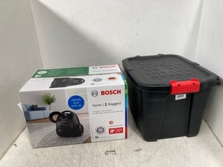 BOSCH SERIES 2 BAGGED CYLINDER VACUUM CLEANER TO ALSO INCLUDE 42L HEAVY DUTY STORAGE BOX WITH LID IN BLACK/RED: LOCATION - C3