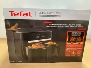 TEFAL DUAL EASY FRY 8.3L DOUBLE DRAWER AIR FRYER IN BLACK: LOCATION - C2