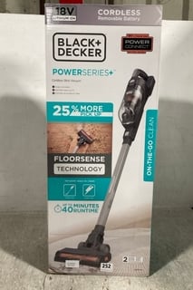 BLACK & DECKER POWER SERIES+ CORDLESS STICK VACUUM CLEANER - MODEL: BHFEA18D1 - RRP £100: LOCATION - A15