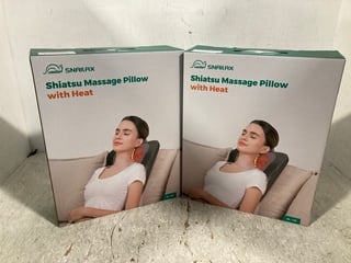 2 X SNAILAX SHIATSU MEMORY FOAM MASSAGE PILLOWS WITH HEAT - COMBINED RRP £120: LOCATION - A13