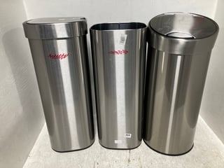 3 X JOHN LEWIS & PARTNERS 30 LITRE TOUCH KITCHEN BINS IN STAINLESS STEEL: LOCATION - A10