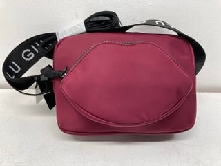 LULU GUINNESS BEET NYLON PAM CROSSBODY BAG - RRP £115.00: LOCATION - BOOTH