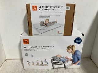 STOKKE TRIPP TRAPP NEWBORN DETACHABLE ACCESSORY SET FOR HIGHCHAIR TO ALSO INCLUDE STOKKE JETKIDS CLOUDSLEEPER - COMBINED RRP £225: LOCATION - A8