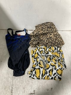 3 X ASSORTED WOMENS CLOTHING IN VARIOUS SIZES TO INCLUDE AND/OR CASSIE LEOPARD PRINT BLOUSE IN MULTI - SIZE UK 8: LOCATION - A7