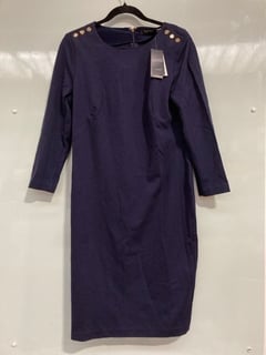 RALPH LAUREN MAXI DRESS WITH TRIM DETAIL IN NAVY- UK SIZE 8 : RRP £219.00: LOCATION - BOOTH