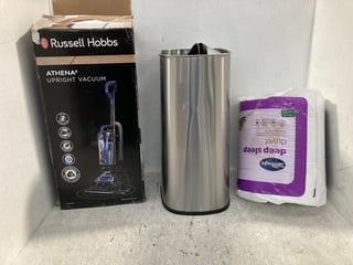 3 X ASSORTED HOUSEHOLD ITEMS TO INCLUDE RUSSELL HOBBS ATHENA 2 UPRIGHT VACUUM CLEANER: LOCATION - A5