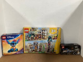 3 X ASSORTED LEGO SETS TO INCLUDE DISNEY STITCH SET - MODEL: 43249: LOCATION - A2