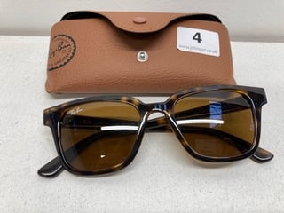 RAYBAN RB4323 SUNGLASSES IN POLISHED LIGHT HAVANA - RRP £144.00: LOCATION - BOOTH