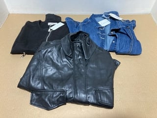 3 X ASSORTED WOMENS CLOTHING ITEMS TO INCLUDE HF PARIS POCKET JACKET IN BLACK UK SIZE 12: LOCATION - B1