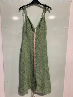 HOUSE OF CB CORNELIA GREEN TONAL FLORAL MIDI DRESS UK SIZE S RRP £129: LOCATION - B3