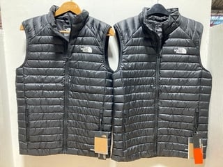 2 X THE NORTH FACE MENS BETTAFORCA QUILTED VEST IN BLACK UK SIZE M AND S: LOCATION - B3