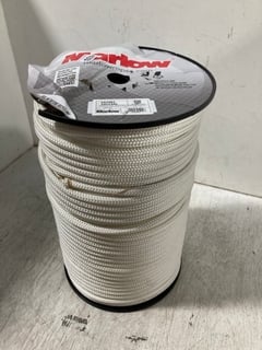 REEL OF MARLOW D/BRAID 12MM ROPE IN SOLID WHITE: LOCATION - B9