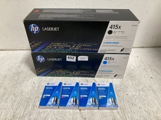 2 X HP LASERJET 415X HIGH YIELD TONER CARTRIDGES IN BLACK & BLUE TO ALSO INCLUDE 4 X G&G 953XL INK CARTRIDGES FOR VARIOUS PRINTER MODELS: LOCATION - B11