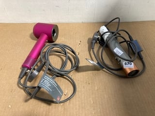 DYSON SUPERSONIC HAIRDRYER IN PINK TO ALSO INCLUDE DYSON AIRWRAP MULTI-STYLER AND DRYER IN GREY: LOCATION - B12