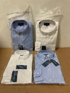 4 X ETON MENS LONG SLEEVED FORMAL SHIRTS IN BLUE & WHITE IN VARIOUS SIZES TO INCLUDE SIZE UK MEDIUM: LOCATION - B13