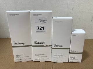 4 X ASSORTED THE ORDINARY ITEMS TO INCLUDE 2 X 150ML GLUCOSIDE FOAMING FACIAL CLEANSERS: LOCATION - B15