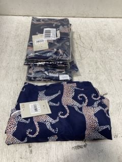 3 X CYBER JAMMIES TAYLOR NAVY LEOPARD PRINT WIDE LEG PYJAMA BOTTOMS IN VARIOUS SIZES TO ALSO INCLUDE 2 X CYBER JAMMIES TAYLOR NAVY LEOPARD PRINT LONG SLEEVED DRESSING GOWNS IN VARIOUS SIZES: LOCATION