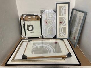 QTY OF ASSORTED PHOTO FRAMES IN VARIOUS COLOURS TO INCLUDE JOHN LEWIS & PARTNERS APERTURES 5X7 INCH RECTANGLE PHOTO FRAME IN GREY: LOCATION - C17