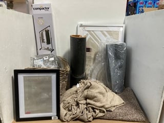 QTY OF ASSORTED HOMEWARE ITEMS TO INCLUDE JOHN LEWIS & PARTNERS UTILITY DOOR MAT IN STEEL GREY: LOCATION - C16