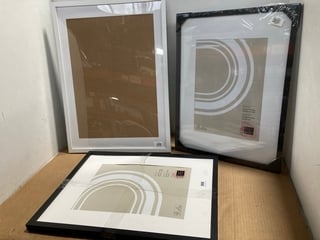 5 X ASSORTED JOHN LEWIS & PARTNERS PHOTO FRAMES IN VARIOUS SIZES & COLOURS TO INCLUDE 12X16.5 INCH PHOTO FRAME IN BLACK: LOCATION - C15