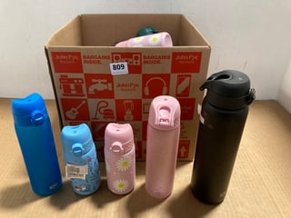 QTY OF ASSORTED DRINKING BOTTLES TO INCLUDE ION8 THERMAL FLASK IN BLACK: LOCATION - C15