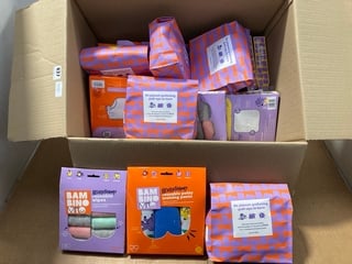 BOX OF ASSORTED BAMBINO MIO ITEMS TO INCLUDE BAMBINO MIO REVOLUTIONARY REUSABLE WIPES - 10 PACK: LOCATION - C14