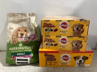 4 X ASSORTED PET ITEMS TO INCLUDE 4KG BAG OF HARRINGTONS ADULT DRY DOG FOOD IN LAMB FLAVOUR - BBE: 01.01.2026: LOCATION - C11