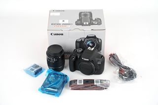 CANON EOS 2000D DSLR CAMERA AND EF-S 18-55MM F/3.5-5.6 IS 11 LENS IN BLACK- RRP £469.00: LOCATION - BOOTH