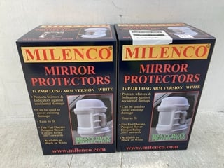 2 X MILENCO MIRROR PROTECTORS IN WHITE: LOCATION - C7