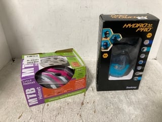 SPORT DIRECT BLACK/WHITE/PINK CYCLE HELMET TO INCLUDE HYDRO PRO L/XL SNORKEL KIT: LOCATION - WA4