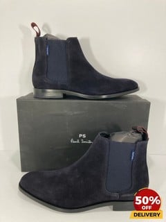 PS PAUL SMITH MEN'S GERALD SUEDE CHELSEA BOOTS IN DARK NAVY - UK 7 - RRP £235: LOCATION - LUX