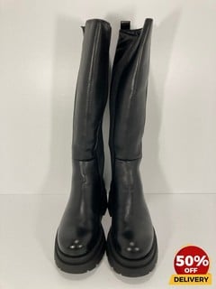 DUNE WOMEN'S TEMPAS LEATHER KNEE HIGH BOOTS IN BLACK - 4 - RRP £200: LOCATION - LUX