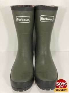 BARBOUR WOMEN'S BANBURY MID WELLIES IN OLIVE - UK 8 - RRP £49.95: LOCATION - LUX