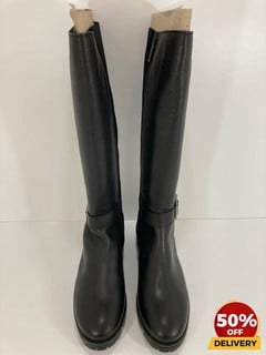 BARBOUR WOMEN'S ALISHA LEATHER/SUEDE KNEE HIGH BOOTS IN BLACK - UK 6 - RRP £179: LOCATION - LUX