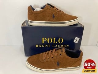 POLO RALPH LAUREN MEN'S HANFORD VULCANISED SUEDE TRAINERS IN NEW SNUFF - UK 11 - RRP £85: LOCATION - LUX