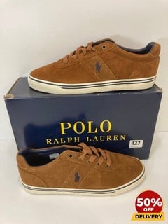 POLO RALPH LAUREN MEN'S HANFORD VULCANISED SUEDE TRAINERS IN NEW SNUFF - UK 10 - RRP £85: LOCATION - LUX