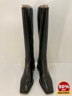 VAGABOND WOMEN'S HEDDA LEATHER KNEE HIGH HEELED BOOTS IN BLACK - UK 5 - RRP £180: LOCATION - LUX